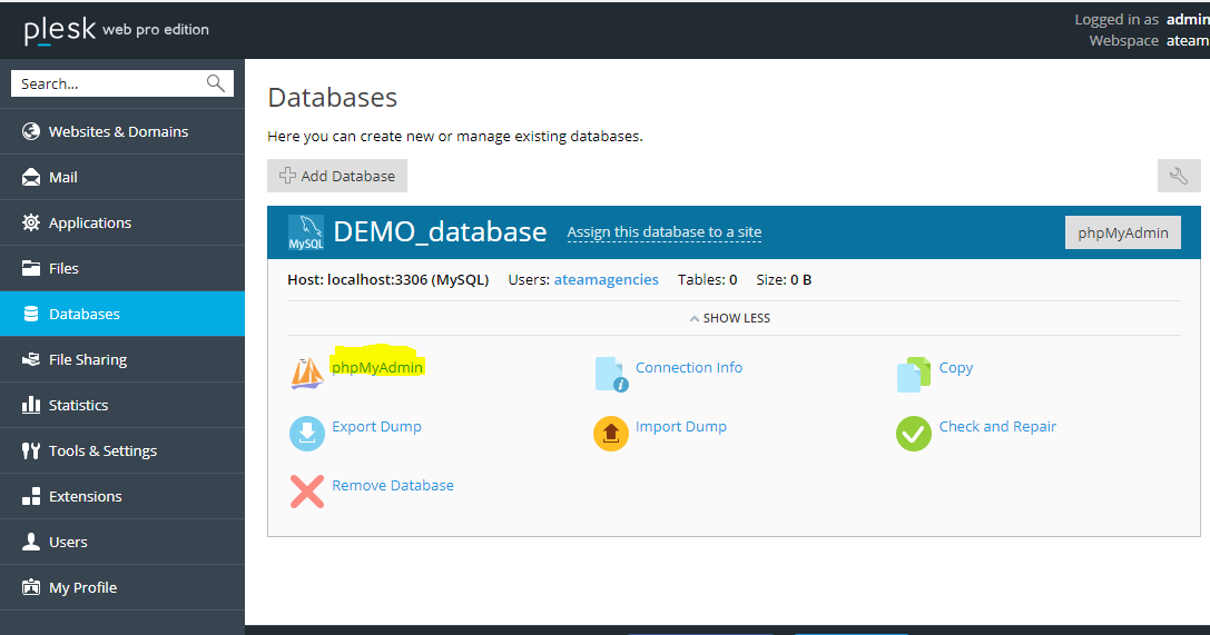 How to Manage Databases With Plesk Panel