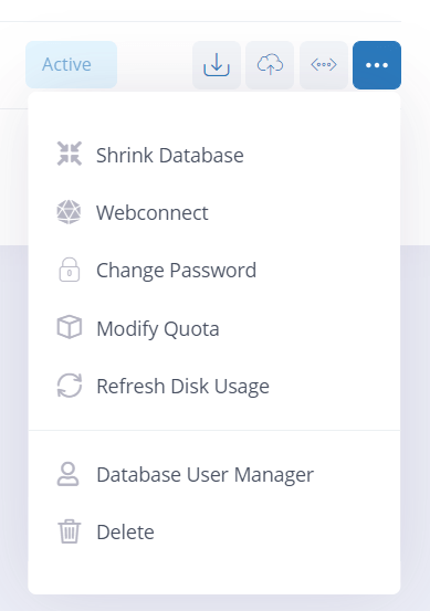 Screenshot of drop menu on your database