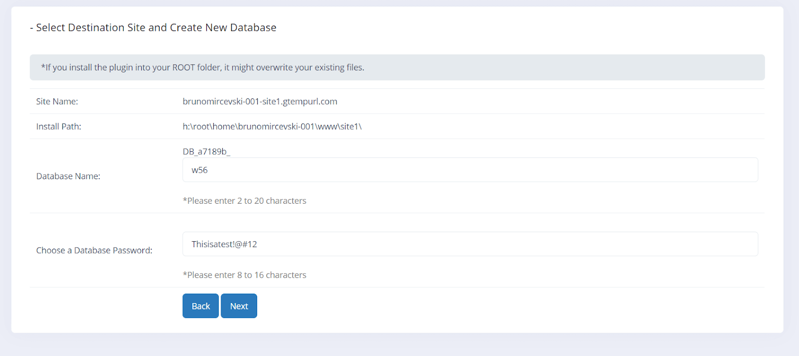 Setting Name and Password