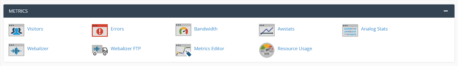 screenshot of Metrics tab