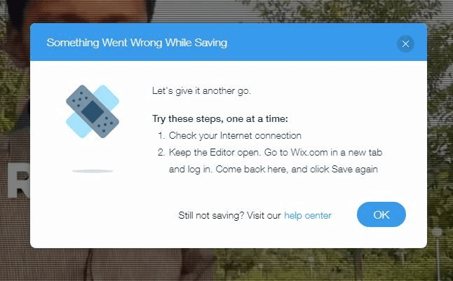 Wix Site Isnâ€™t Saving Changes