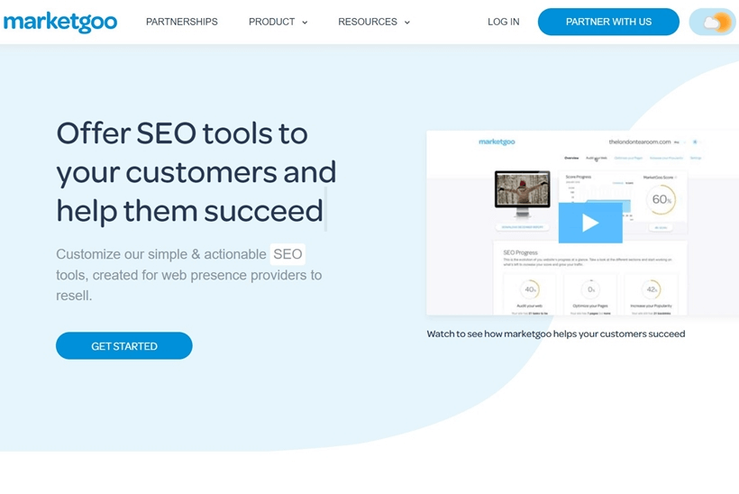 screenshot of Marketgoo website