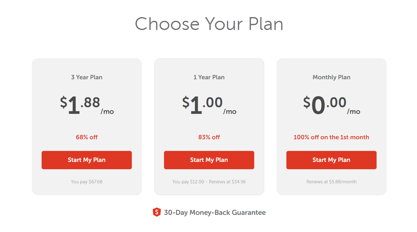 screenshot of domain hosting purchase and setup