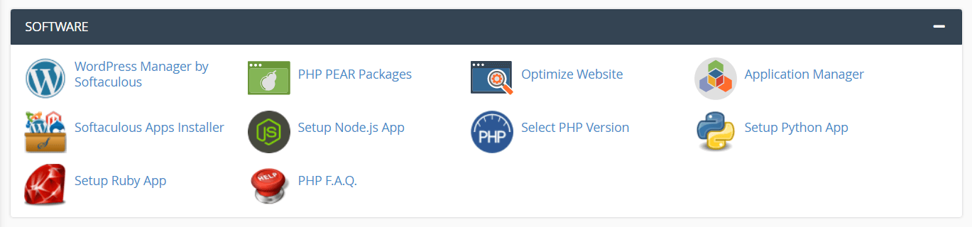 screenshot of Cpanel 