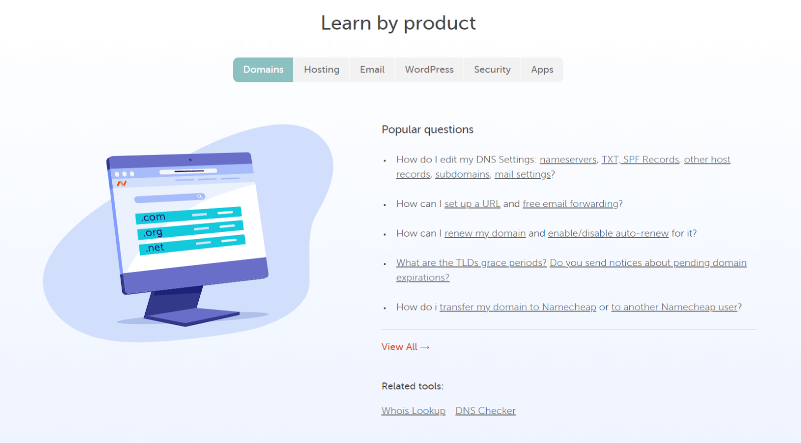 screenshot of learn by product