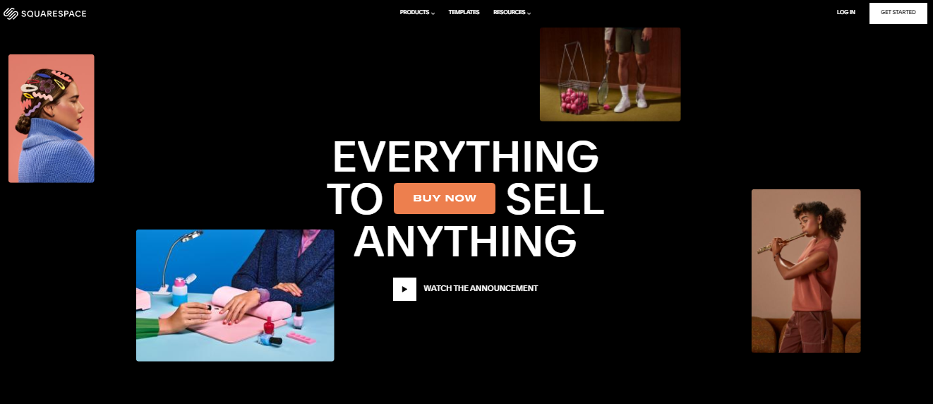 Screenshot of a Squarespace web store