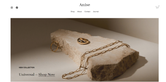 Screenshot of Anise template on Squarespace