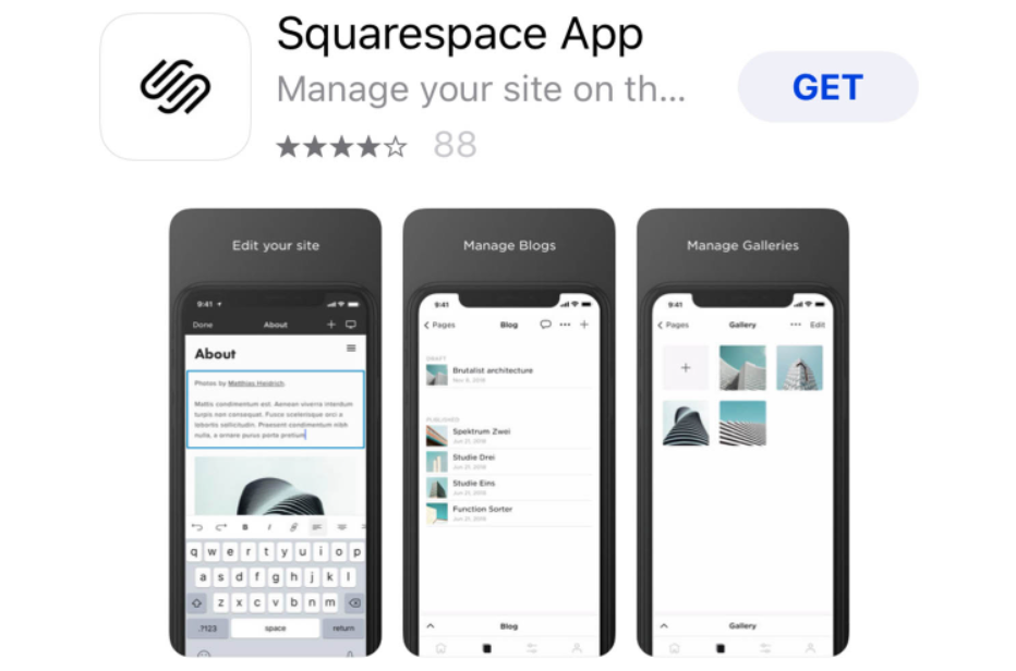 Squarespace mobile app