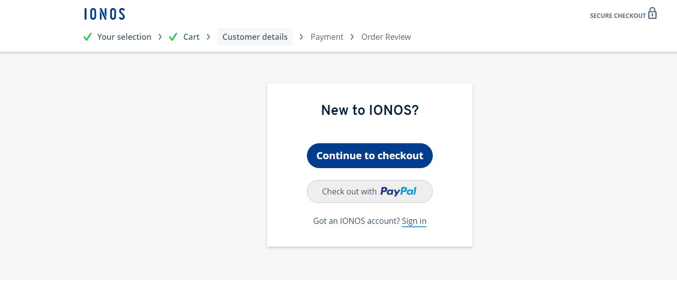 A picture that allows you to either continue to checkout or checkout with PayPal if you have one.