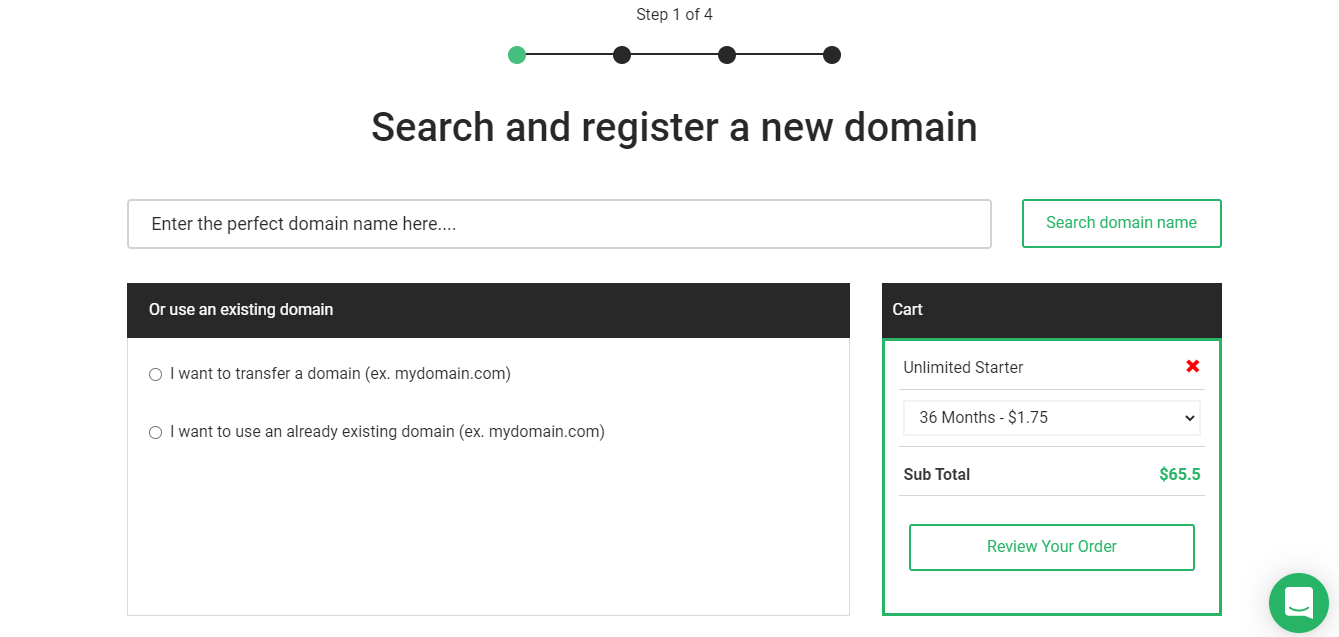 This picture shows the screen where users need to determine their domain settings.