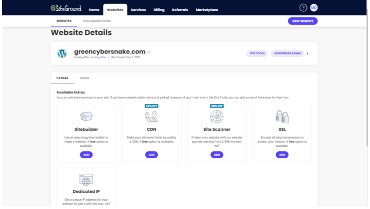 SiteGround Site Tools