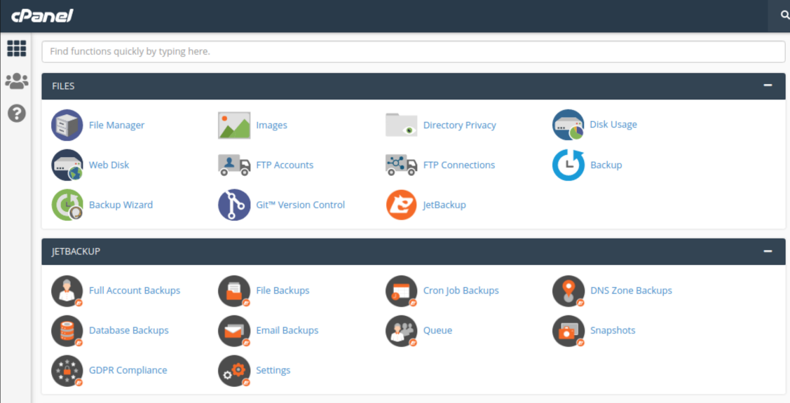 InterServer cPanel screenshot 