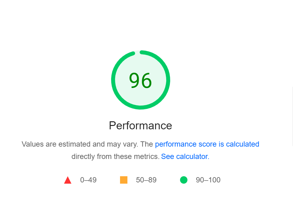 Interserver PageSpeed Insights Test results