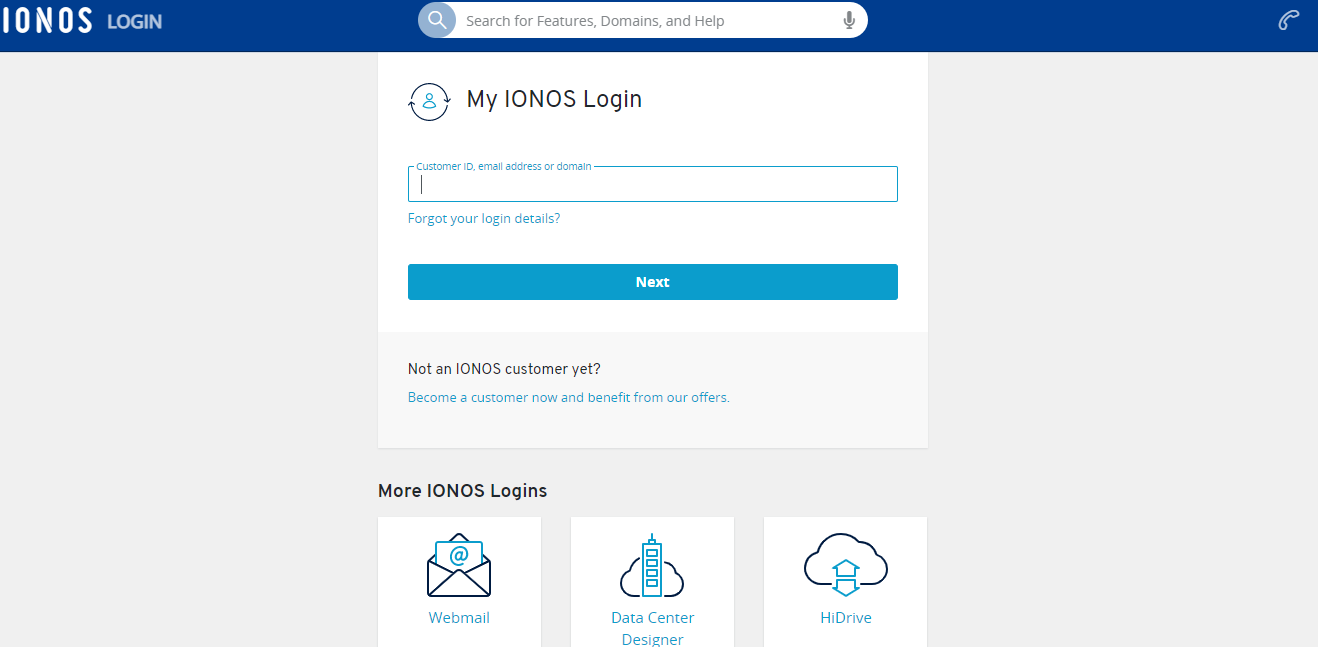 Ionos dashboard