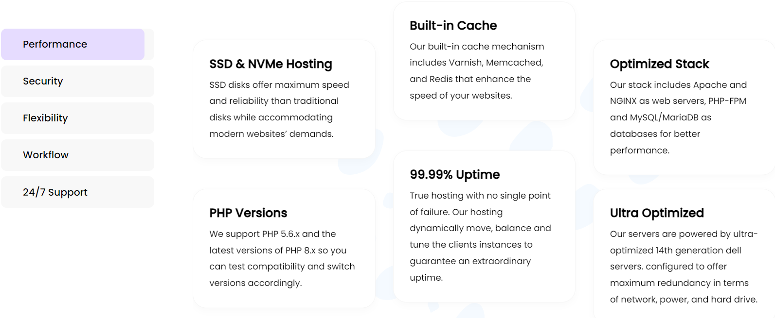 UltaHost offers SSD & NVMe hosting, multiple PHP versions, built-in cache, a 99.99% uptime guarantee, and more.