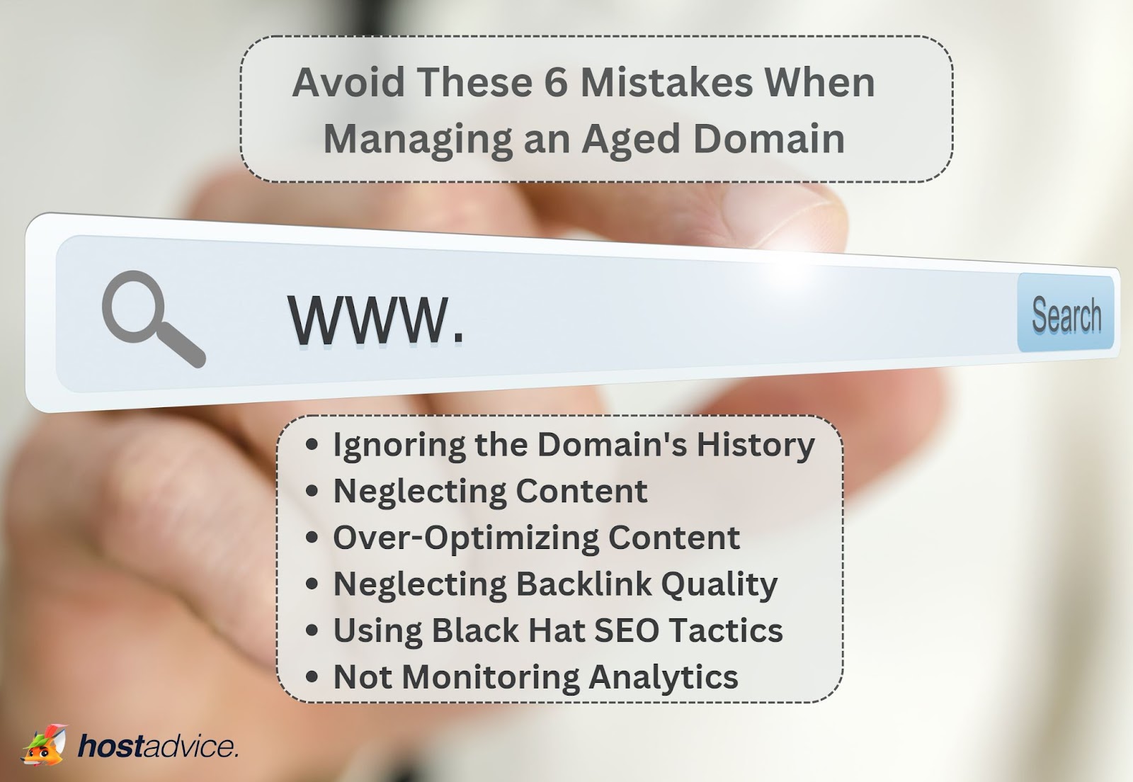 Avoiding mistakes when managing an aged domain