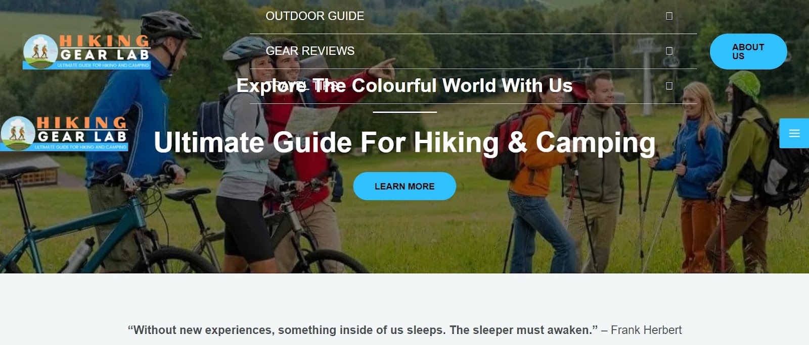 Hiking gear lab website