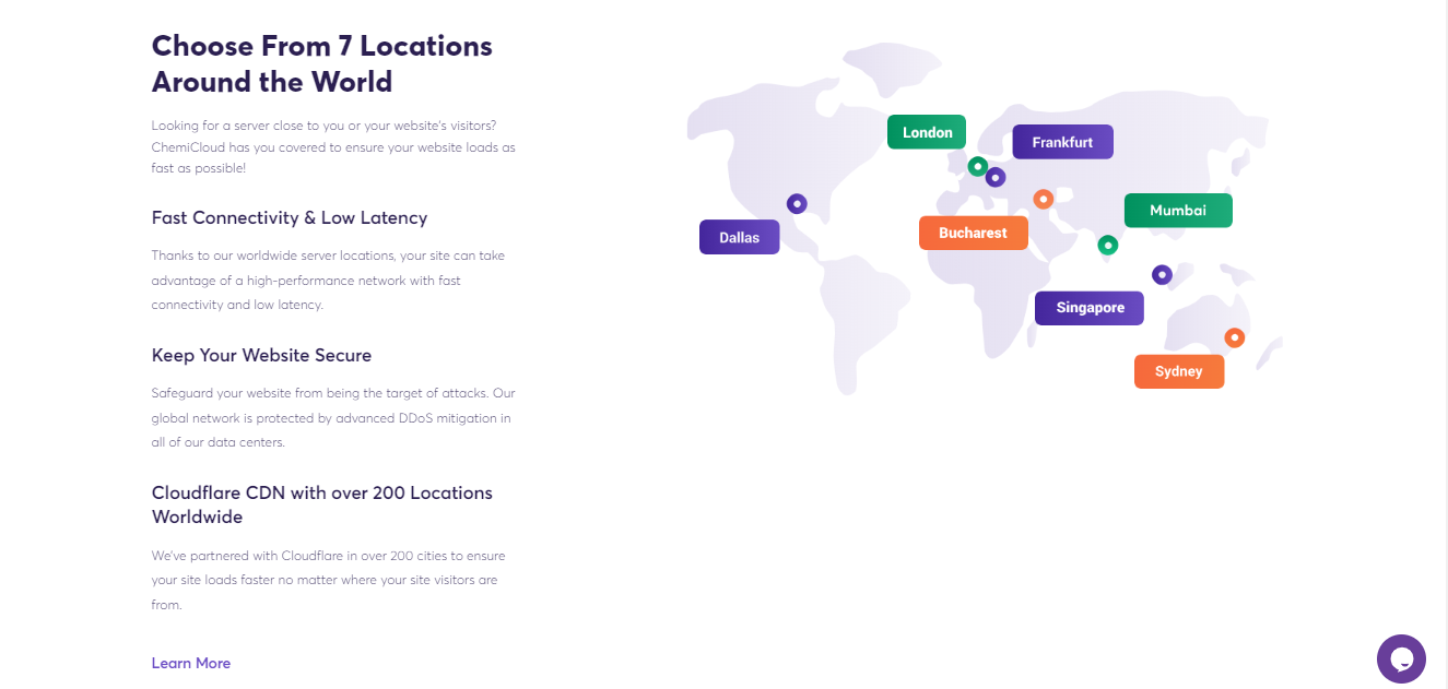 A photo of global Data center locations for ChemiCloud.