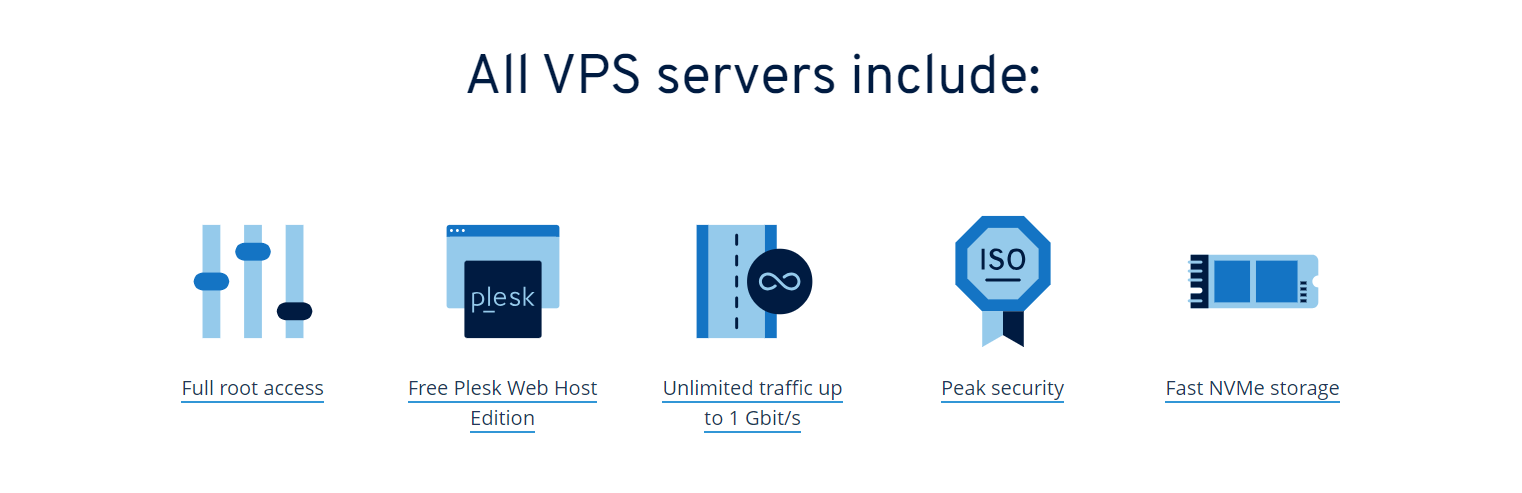 IONOS offers many excellent features across all VPS plans, including full root access, unlimited traffic, robust security, and much more.