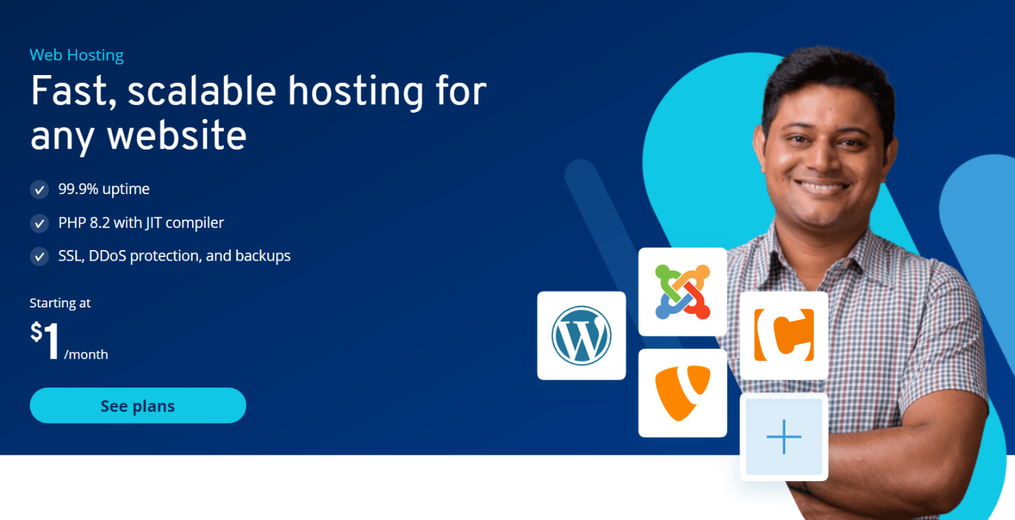 IONOS offers secure web hosting for any website, starting at $1/month.