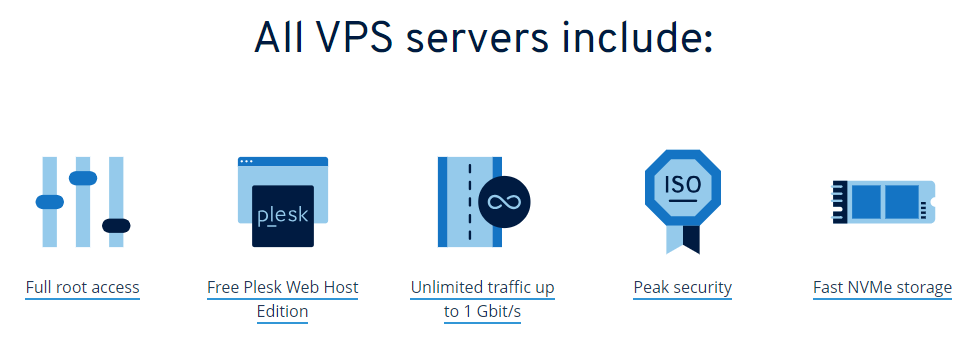 In the photo, you can see what you can get with IONOS VPS servers.