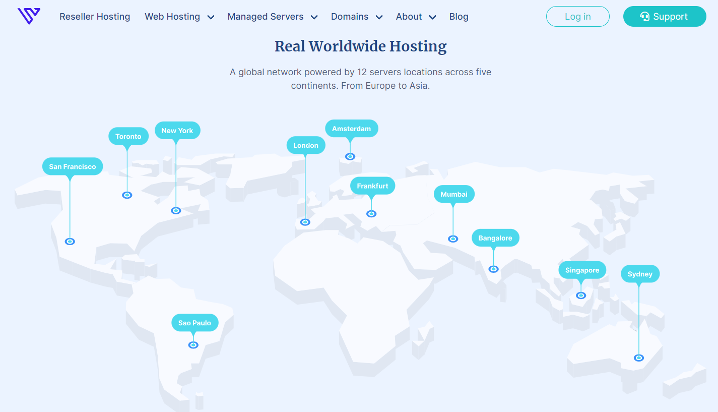 A photo that shows where Verpexâ€™s data centers are located.