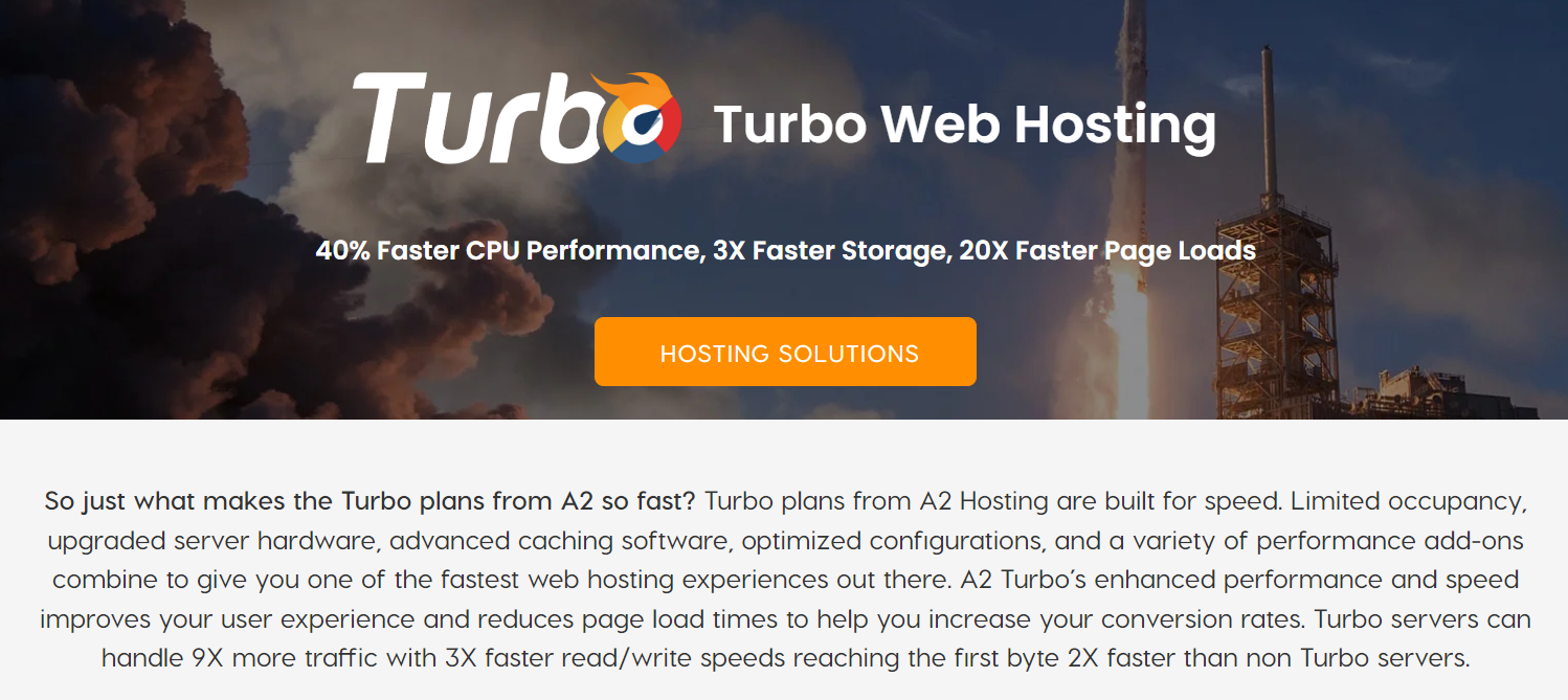 A photo that shows A2 Hosting's Turbo web hosting.