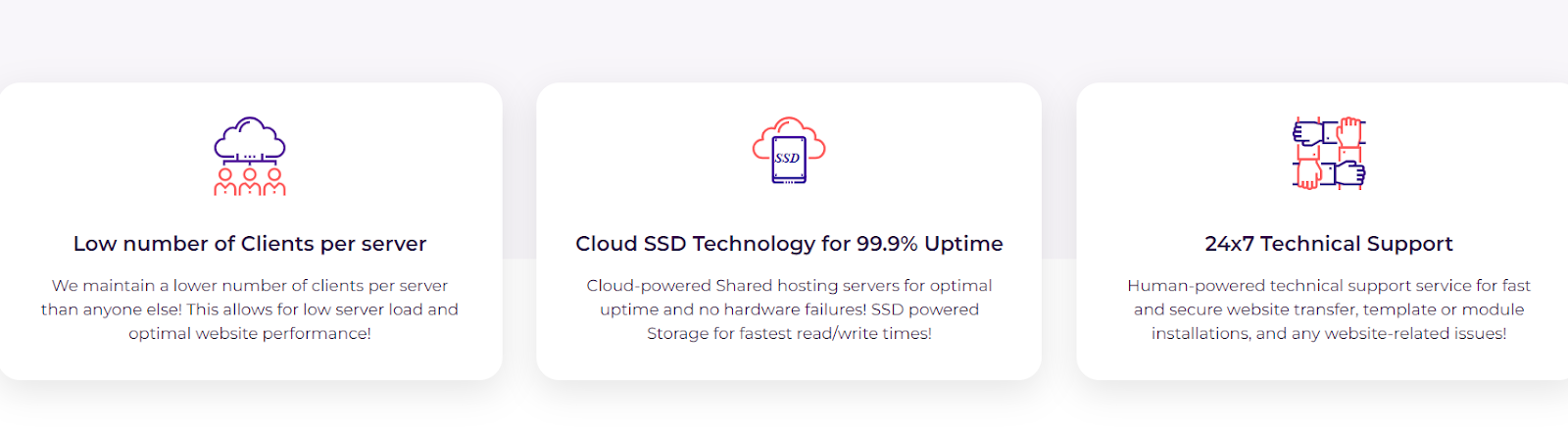 A photo that shows some of the features included in HostArmada's web hosting plans.