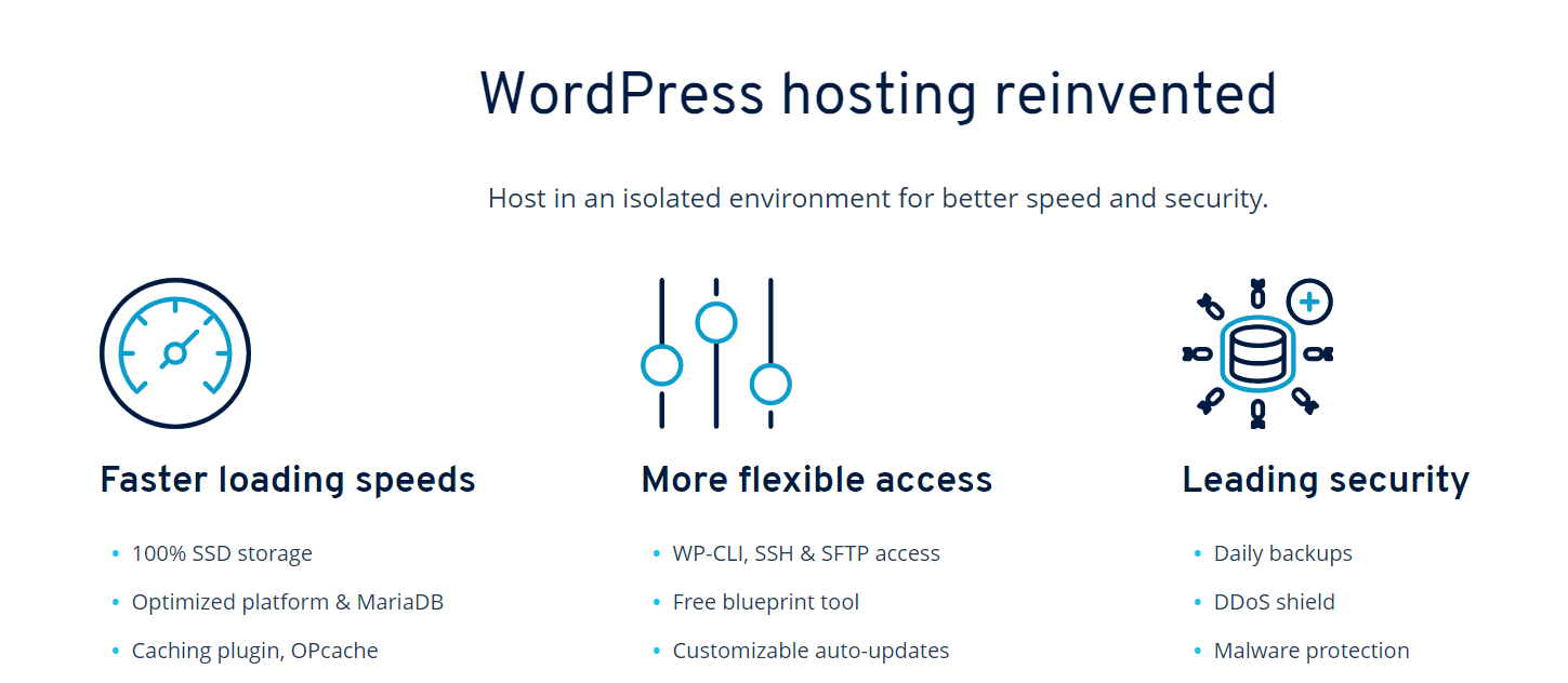 IONOS offers faster loading speeds, more flexible access, and leading security.