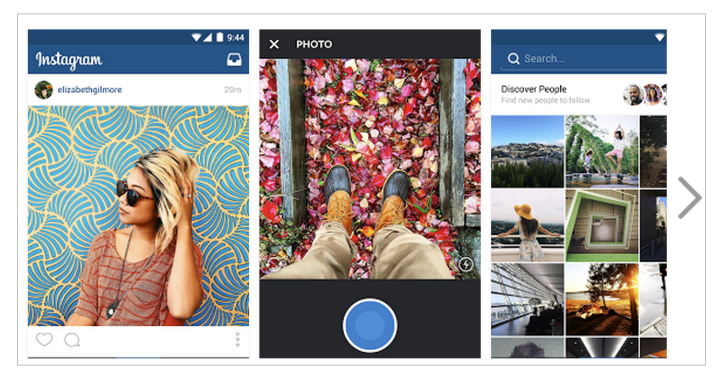 A/B Testing of three different images on Instagram.