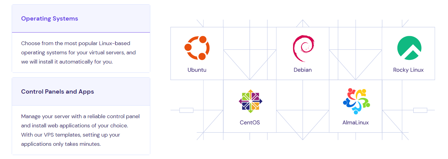 Hostinger supports many Linux distributions.