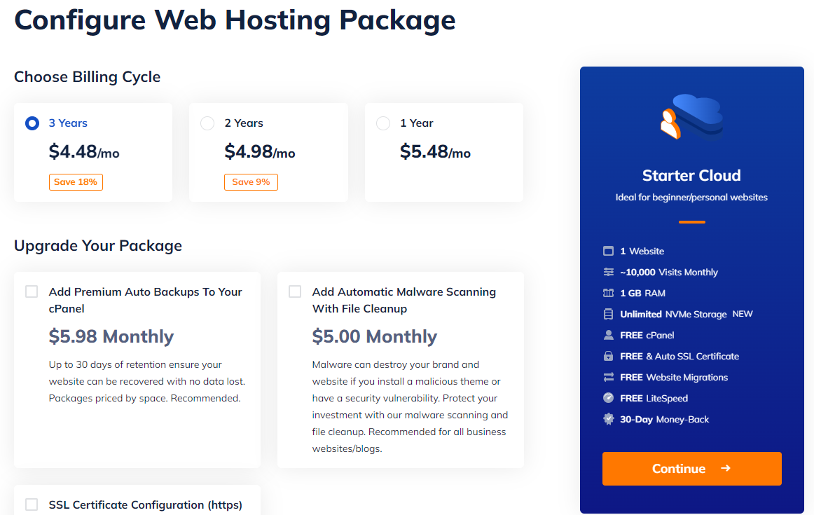 A photo that shows your NameHero web hosting package.