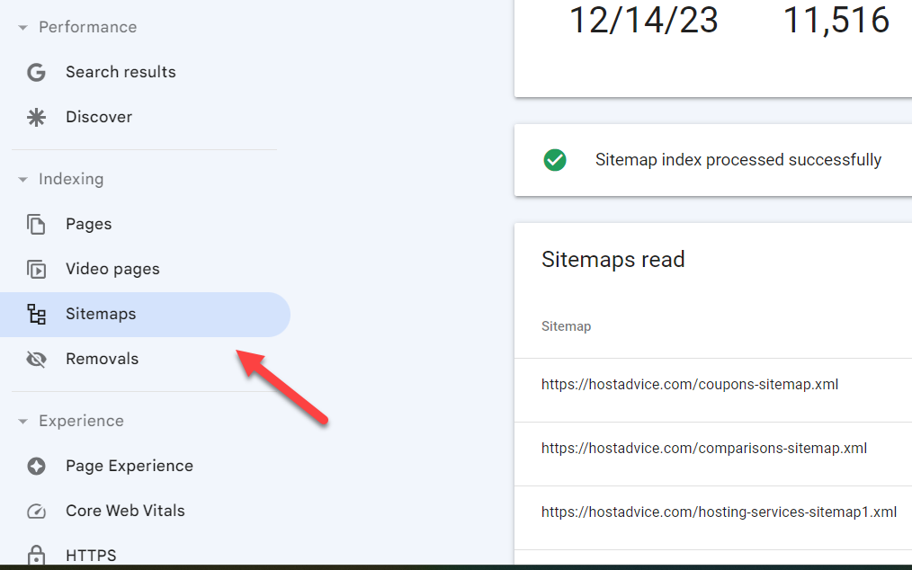 â€œSitemapsâ€ feature in GSC