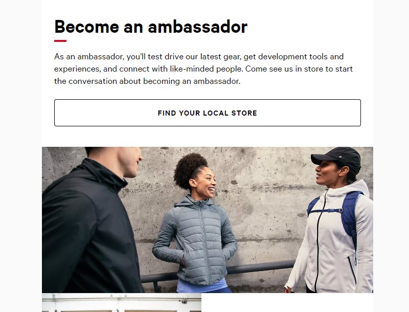 Lululemon Ambassador Campaign