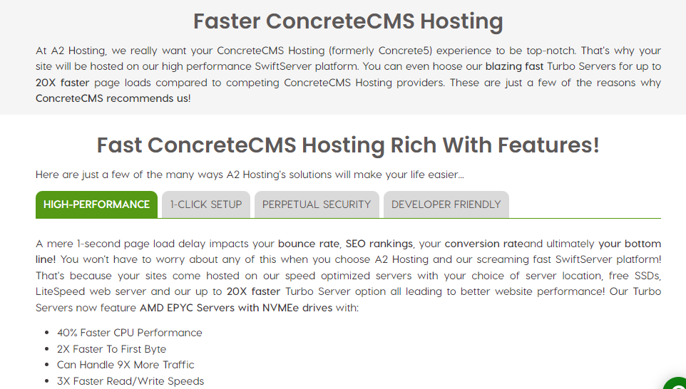 Concrete5 Hosting