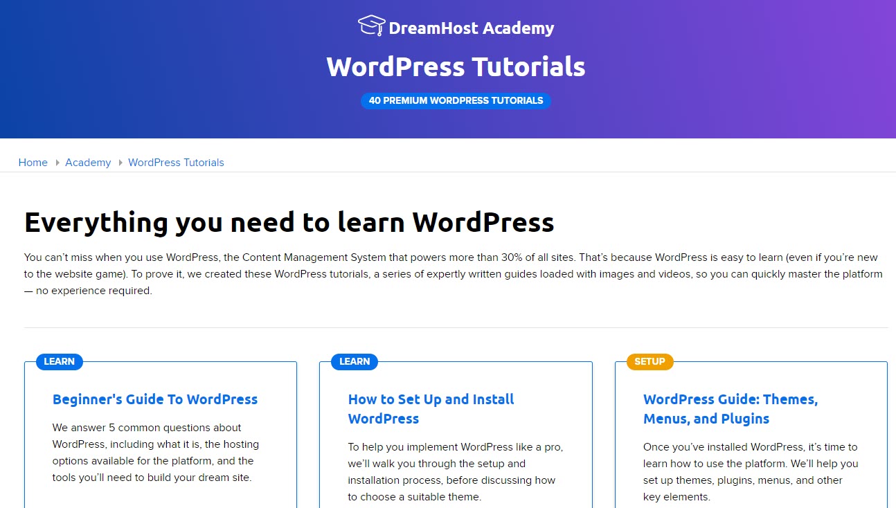 dreamhost wordpress tutorials