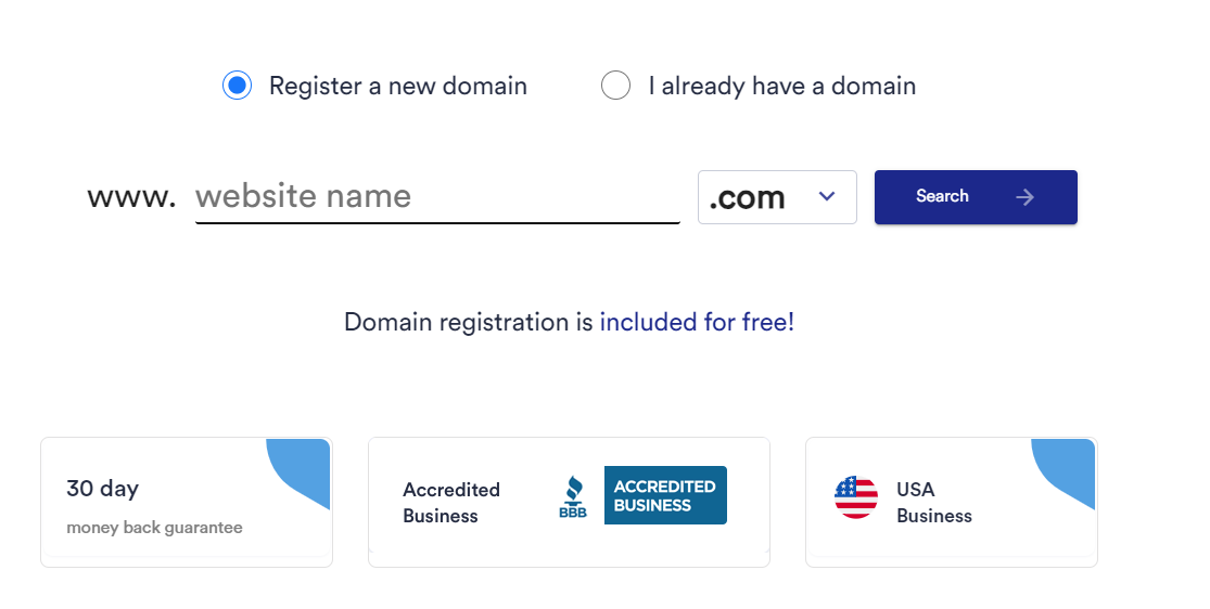 domain registration on tmdhosting screenshot