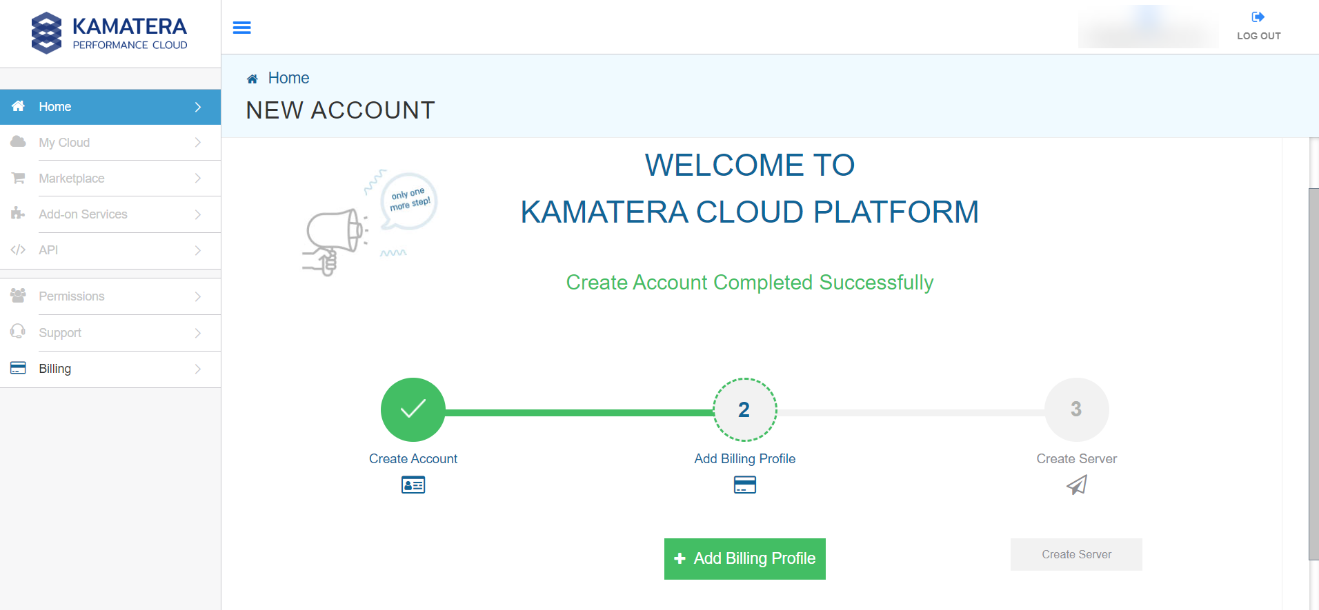 kamatera billing screenshot