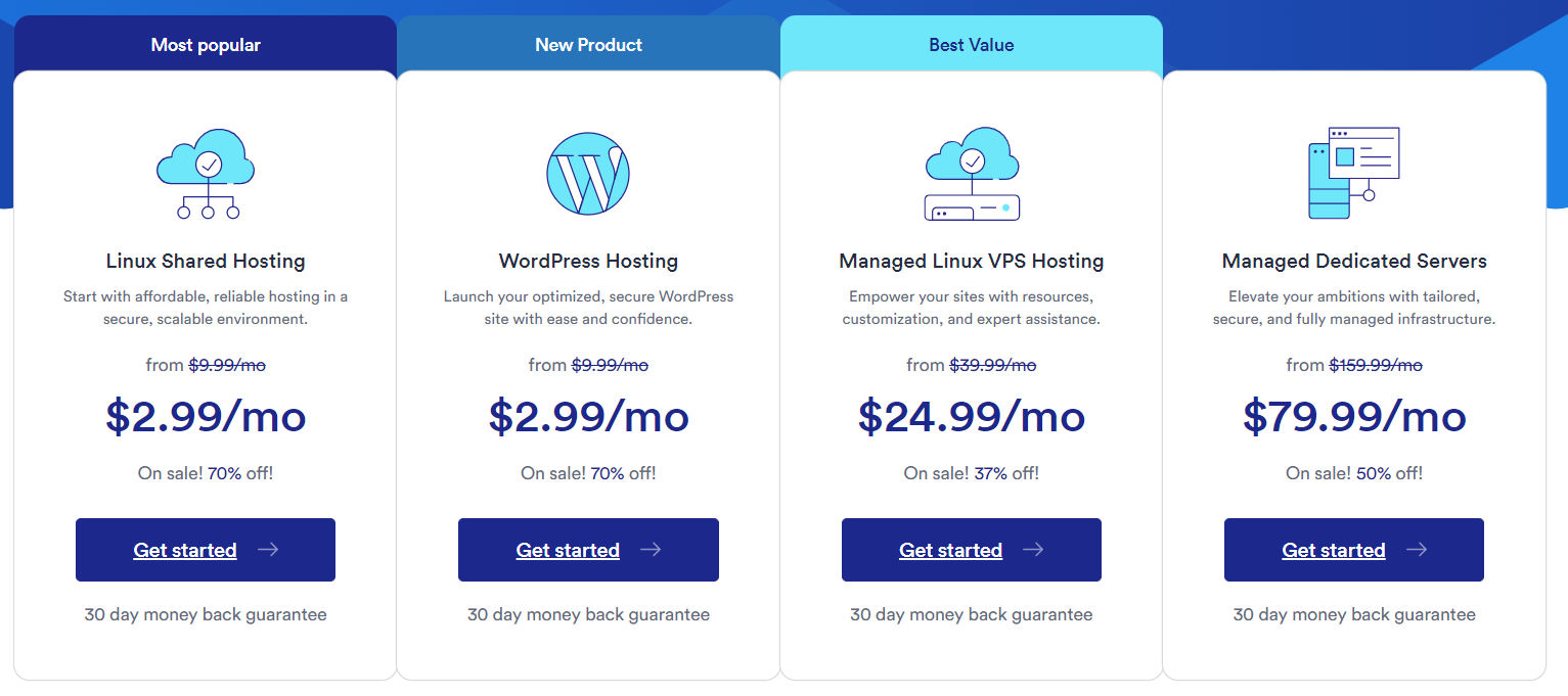 tmdhosting select a plan screenshot