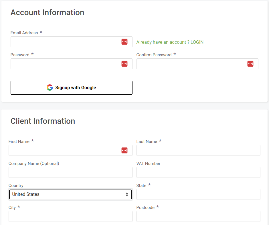 account information scalahosting