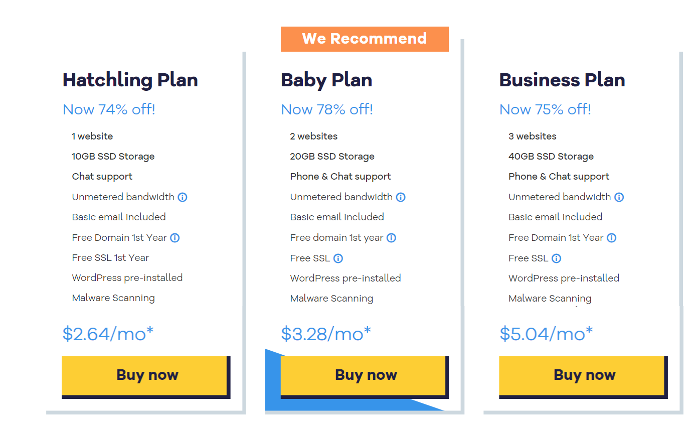 a screenshot showing the hostgator buy now plan stage