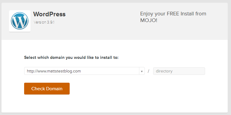 install wordpress 2 check domain